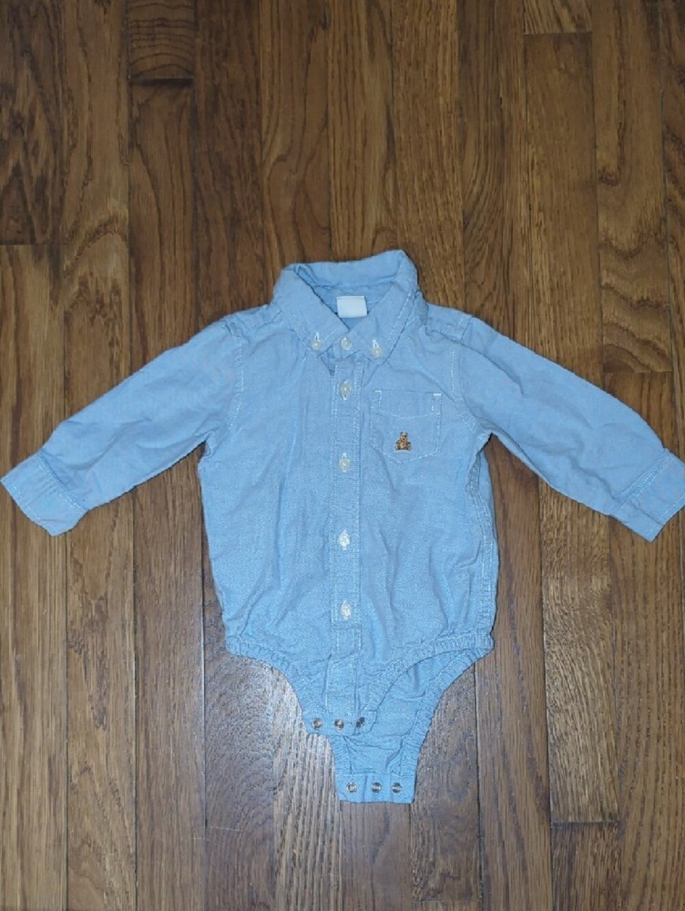GAP Light Blue Long-Sleeve One-Piece Bodysuit